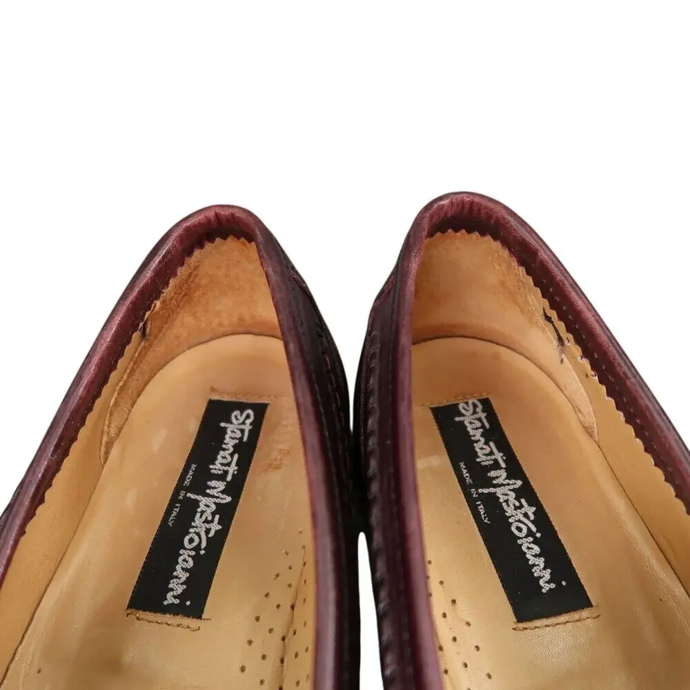 Stamati Mastroianni Shoes Mens 10 Tassel Loafers Moccasin Leather Classic Brown